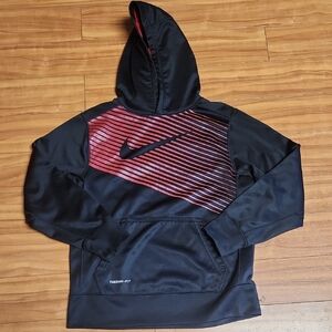 Nike Black and Red Striped Hoodie